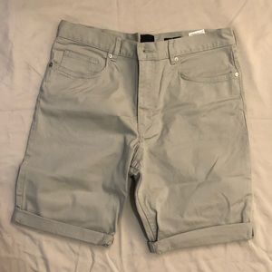 H&M Slim Twill Shorts - Light Gray